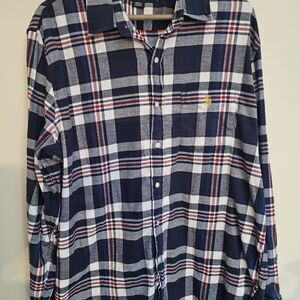 U.S. Polo Assn. Blue and White Casual Button Down Shirt